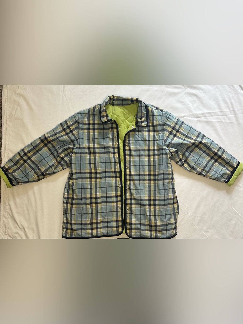 Susan Bristol reversible plaid quilt jacket large